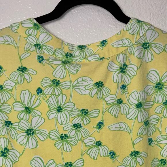 LILLY PULITZER Kelsea Dress Women's XS Yellow Green Dogwood Pattern Stretch Knit - Picture 13 of 16